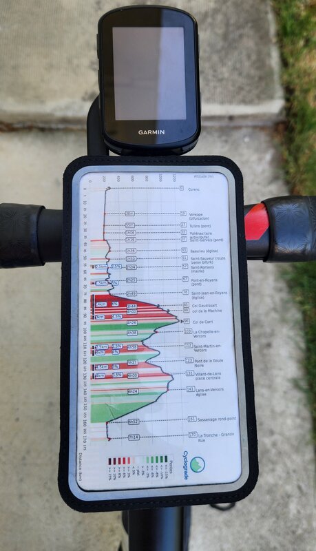 Profil smartphone vertical installé sur le vélo