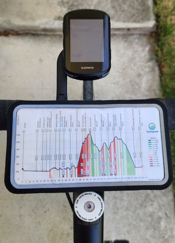 Profil smartphone vertical installé sur le vélo